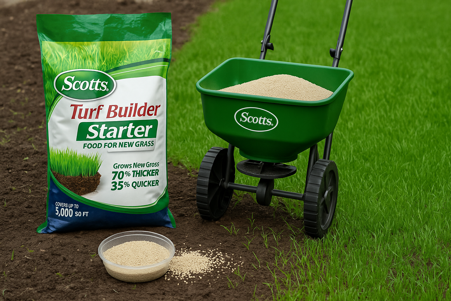 Scotts Turf Builder Starter Fertilizer for New Grass (15 lb, 5,000 sq. ft.) Review