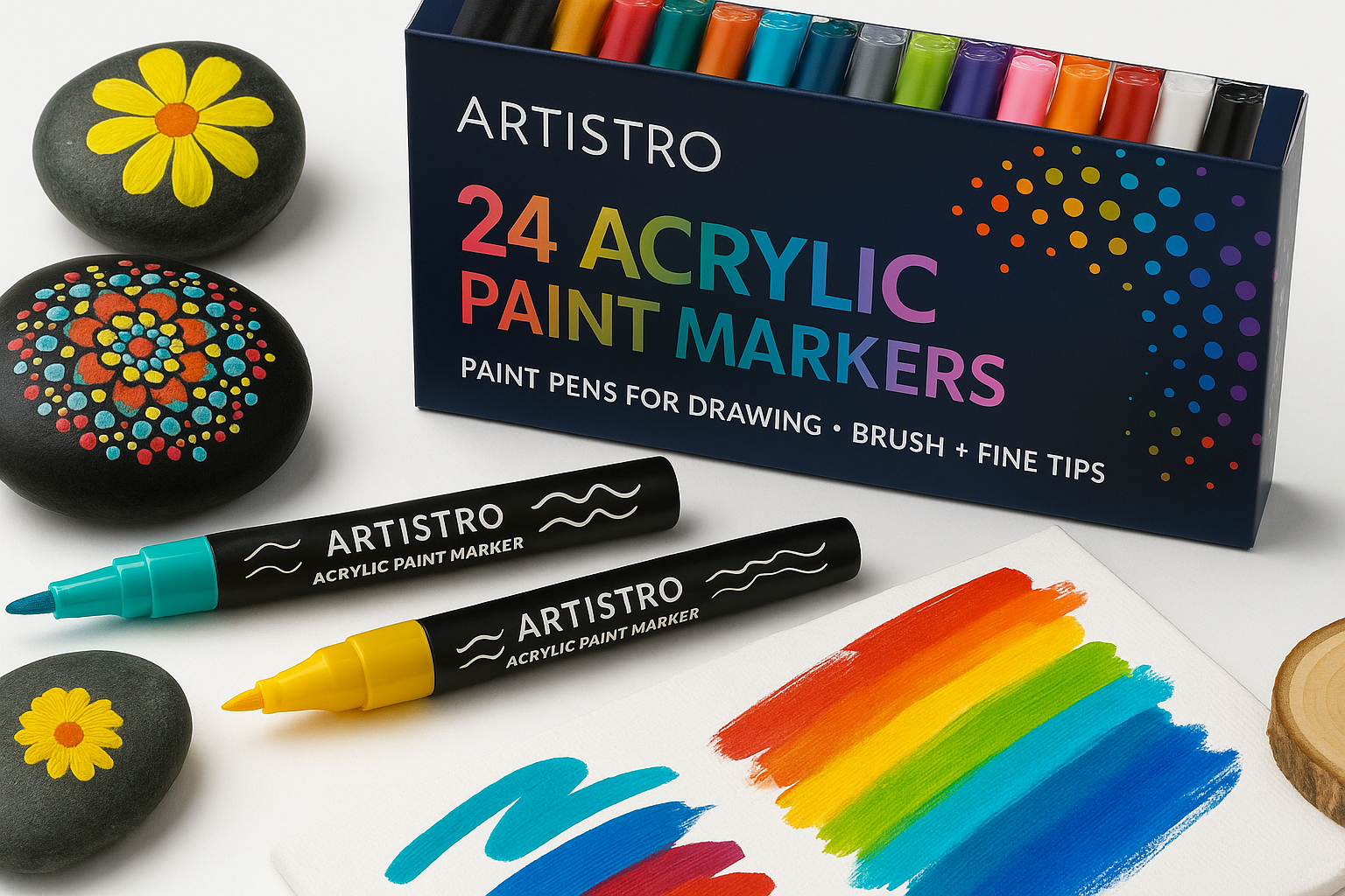 ARTISTRO 24 Acrylic Paint Markers Review: Versatile Dual-Tip Paint Pens for Everyday Creativity