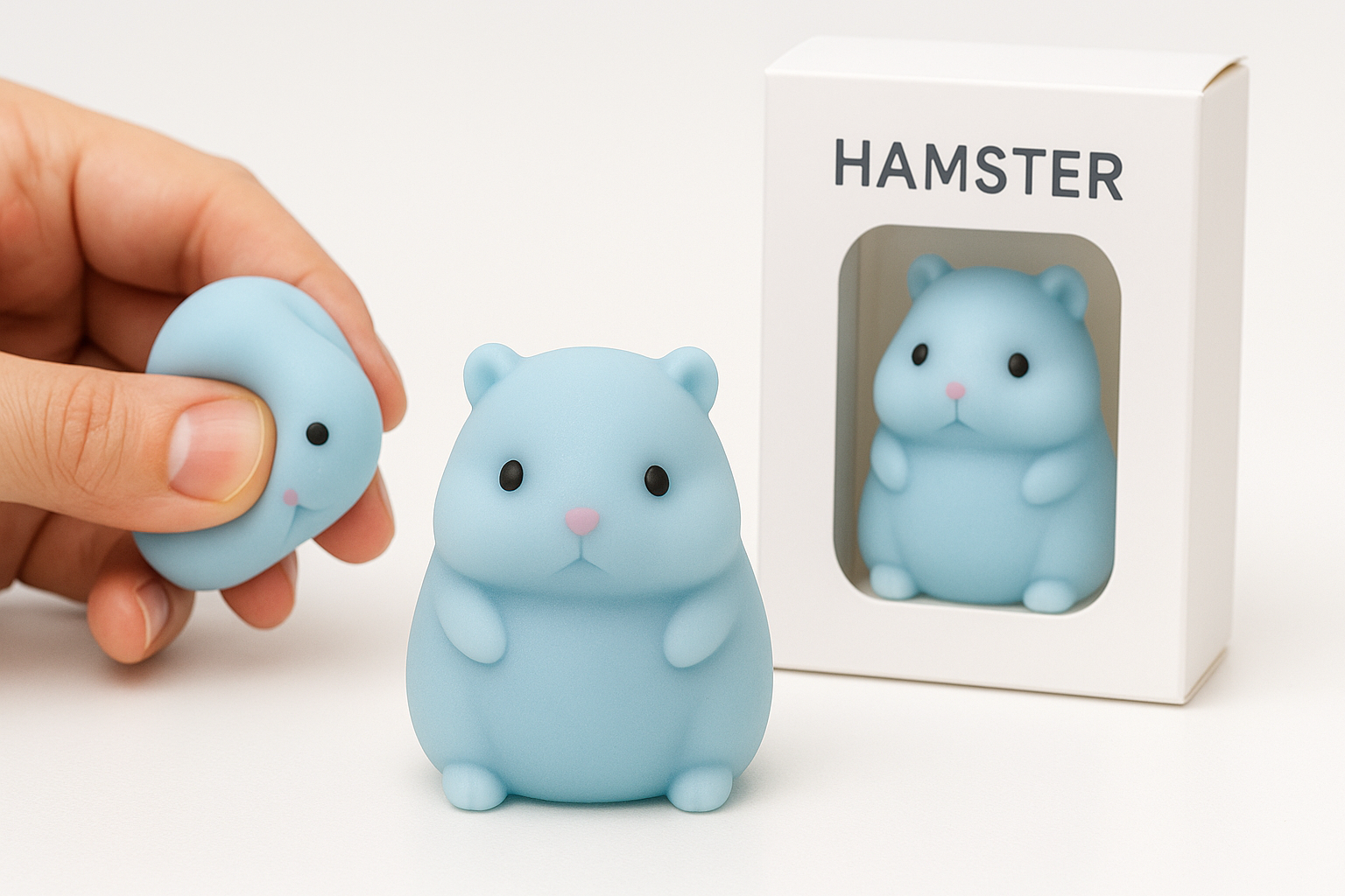 Handmade Taba Squishy Hamster Toy (Blue): A Cute, Calming Fidget for Kids and Adults