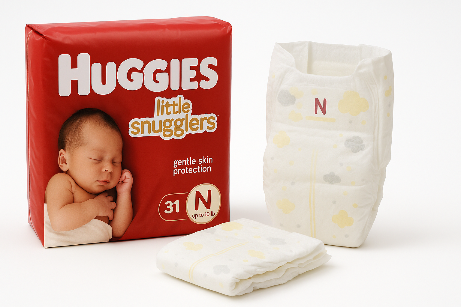 Huggies Little Snugglers Newborn Diapers (31 Count): Gentle Protection for Baby’s Earliest Days
