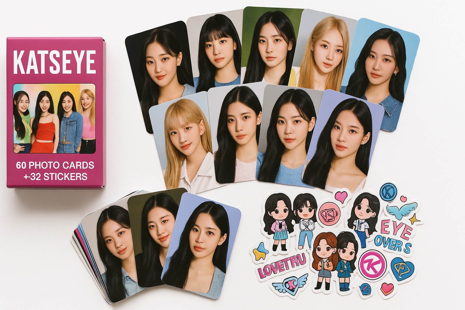 KATSEYE 32PCS Stickers + 60PCS LOMO Cards Set Review: Affordable Mini Merch for Dedicated Fans