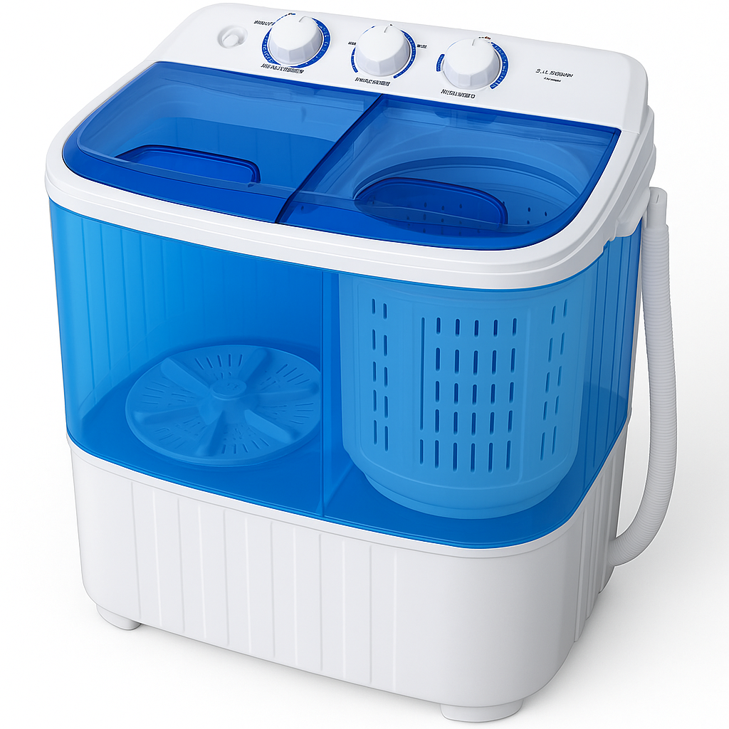 COSTWAY Portable Twin Tub Washing Machine (20 lbs): Compact Laundry Solution for Small Spaces