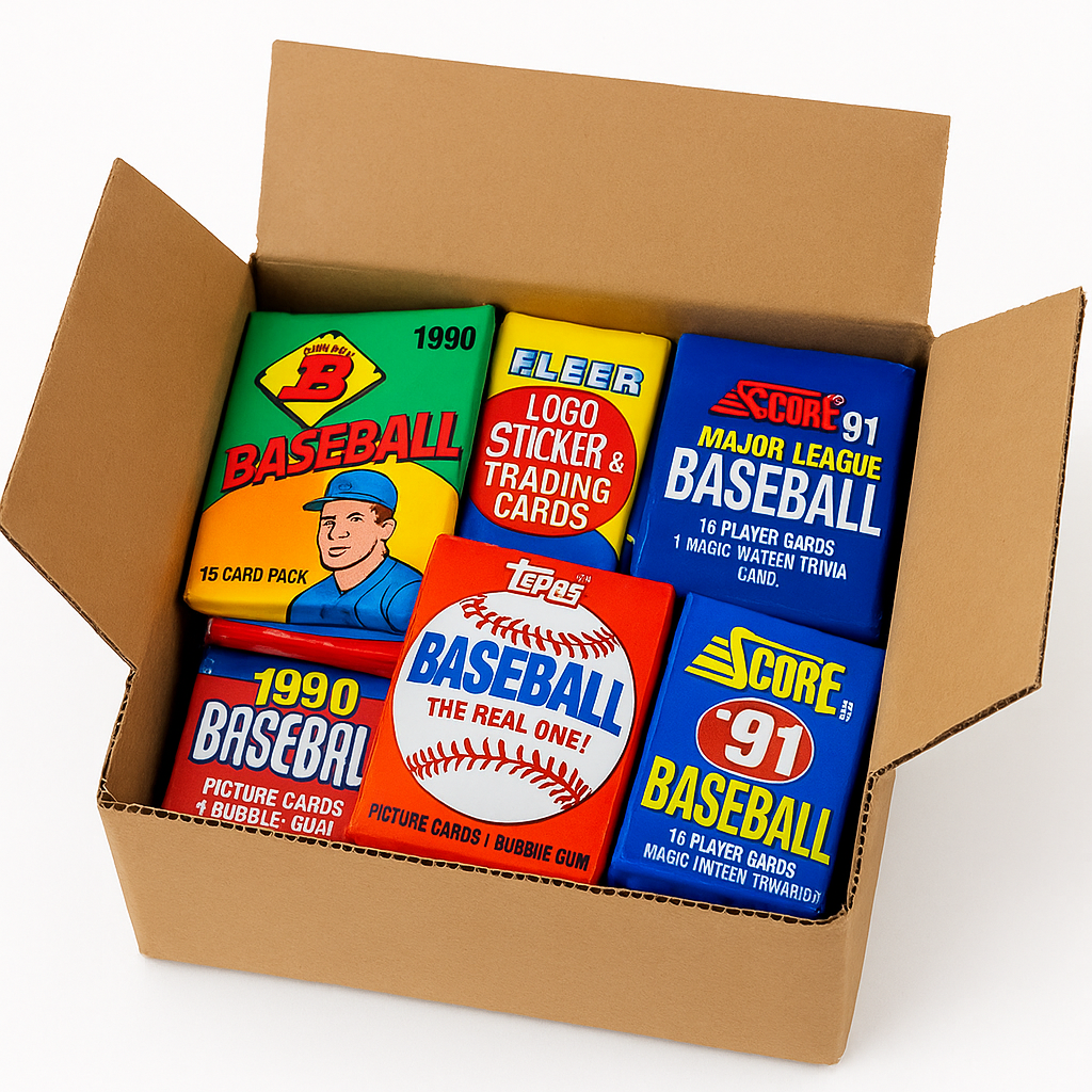 100 Vintage Baseball Cards in Old Sealed Wax Packs: Nostalgic Starter Lot for New Collectors