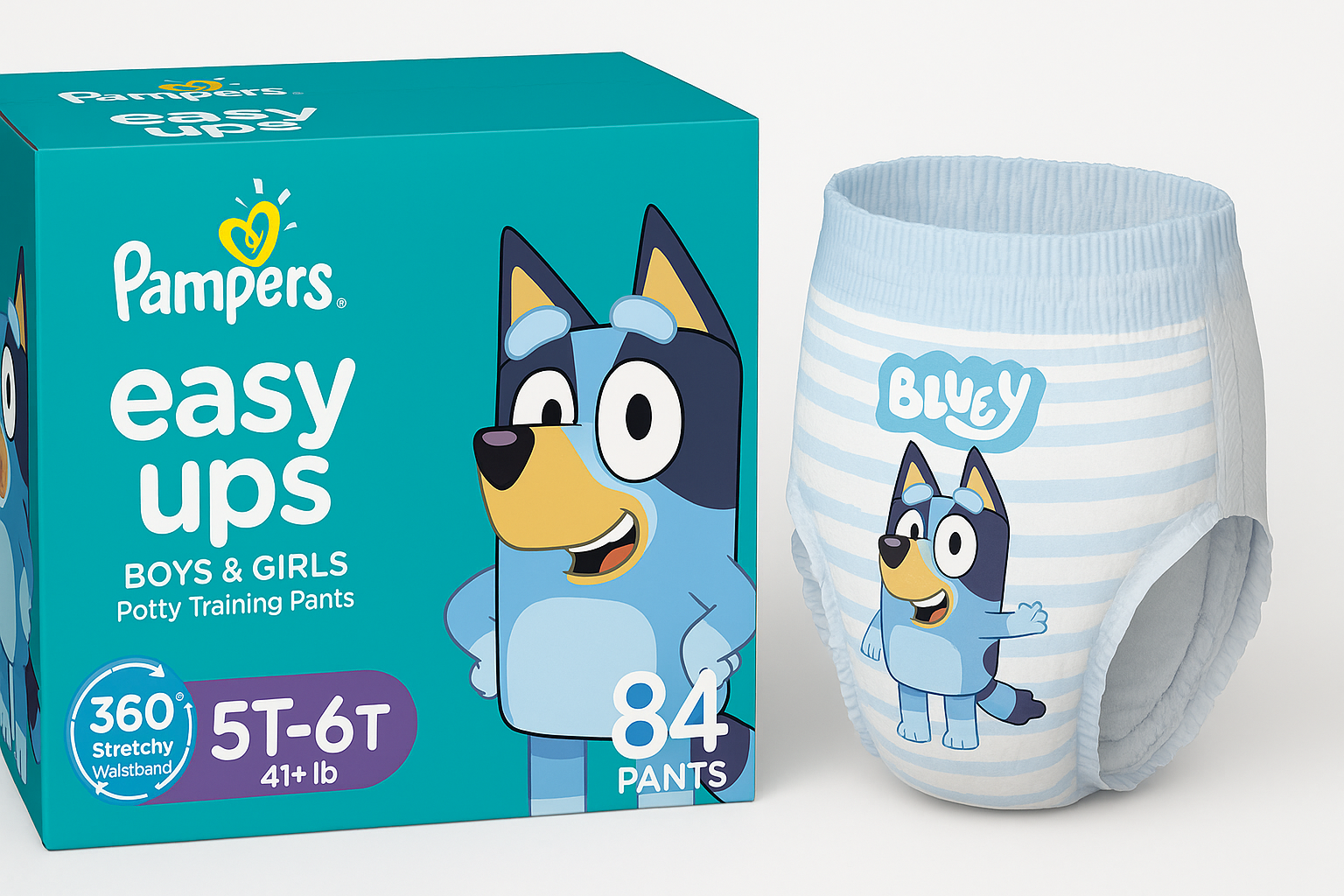 Pampers Easy Ups Boys & Girls Bluey Potty Training Pants (Size 5T–6T, 84 Count) Review