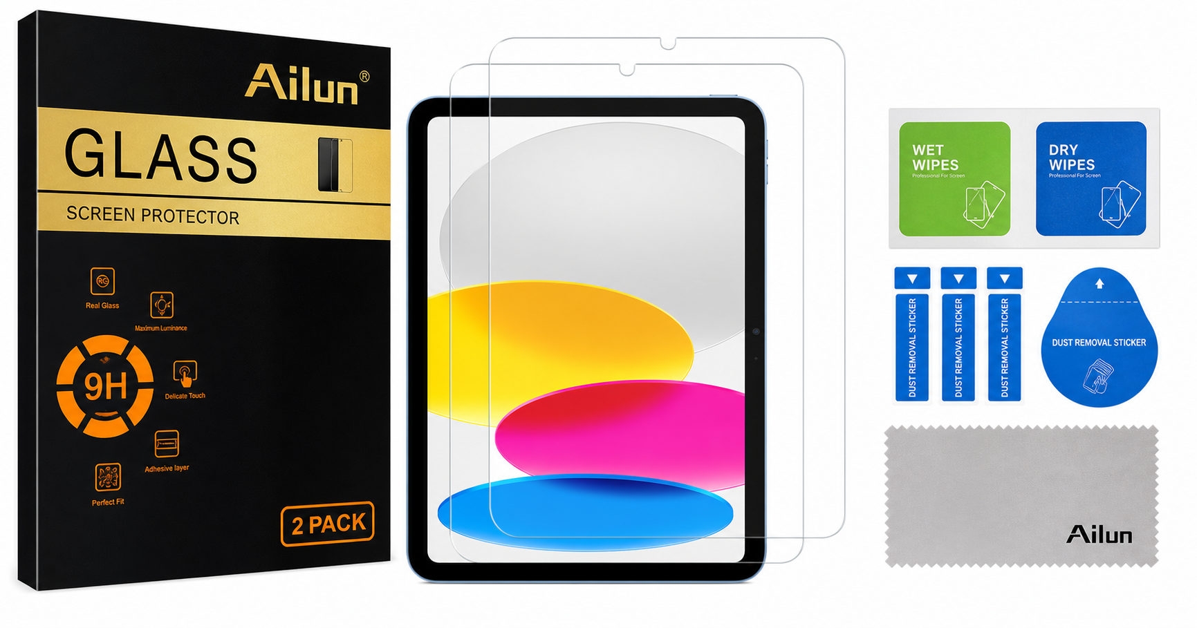 Ailun Tempered Glass Screen Protector for iPad A16 11th/10th Gen: Simple, Solid Protection in a 2‑Pack