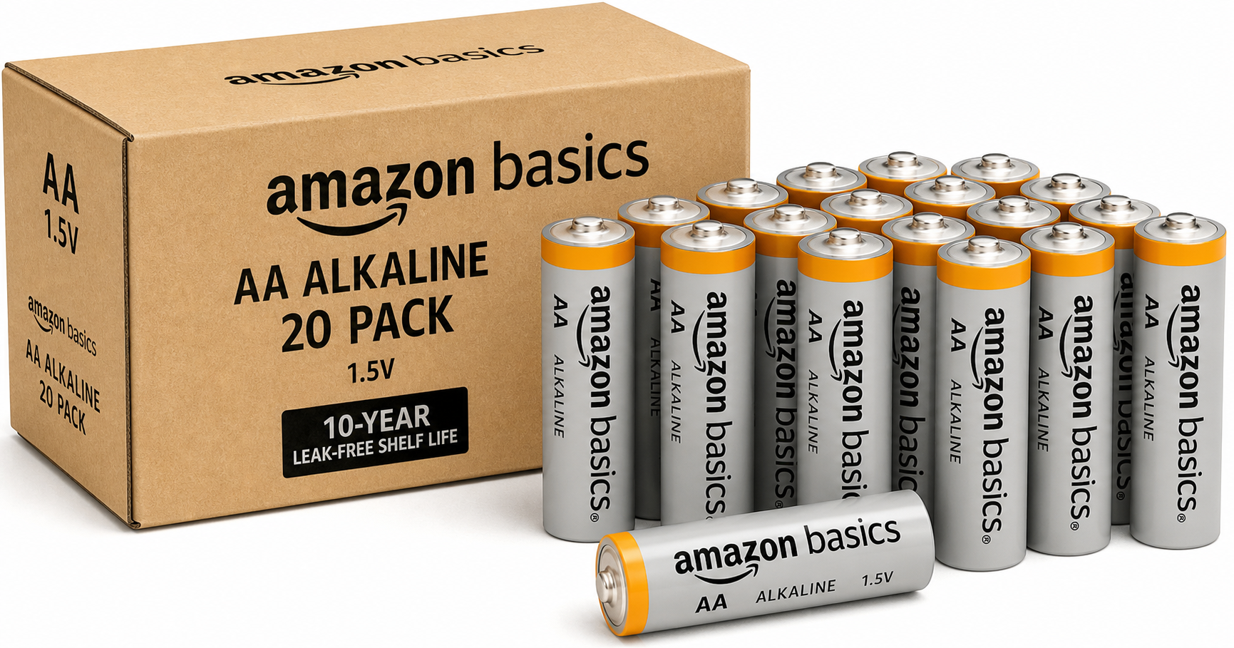 Amazon Basics 20-Pack AA Alkaline Batteries Review: Reliable Everyday Power with 10-Year Shelf Life