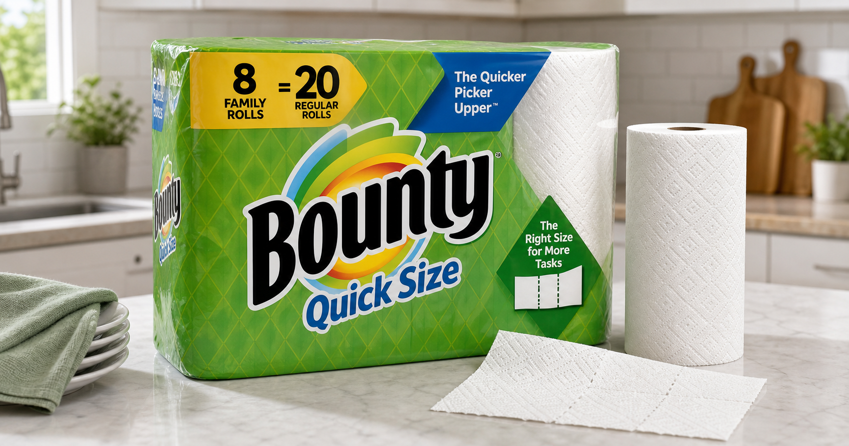 Bounty Quick Size Paper Towels, White, 8 Family Rolls Review: High-Performance Everyday Cleanup