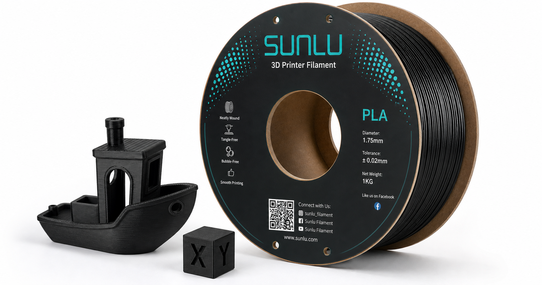 SUNLU 1.75mm PLA Filament (Black, 1kg Spool) Review: Neatly Wound Everyday 3D Printing Workhorse