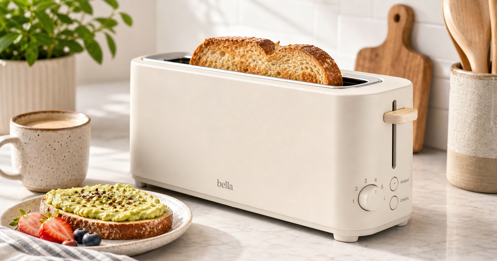 Bella 2-Slice Slim Toaster (Oatmilk) Review: Compact Design for Modern Kitchens