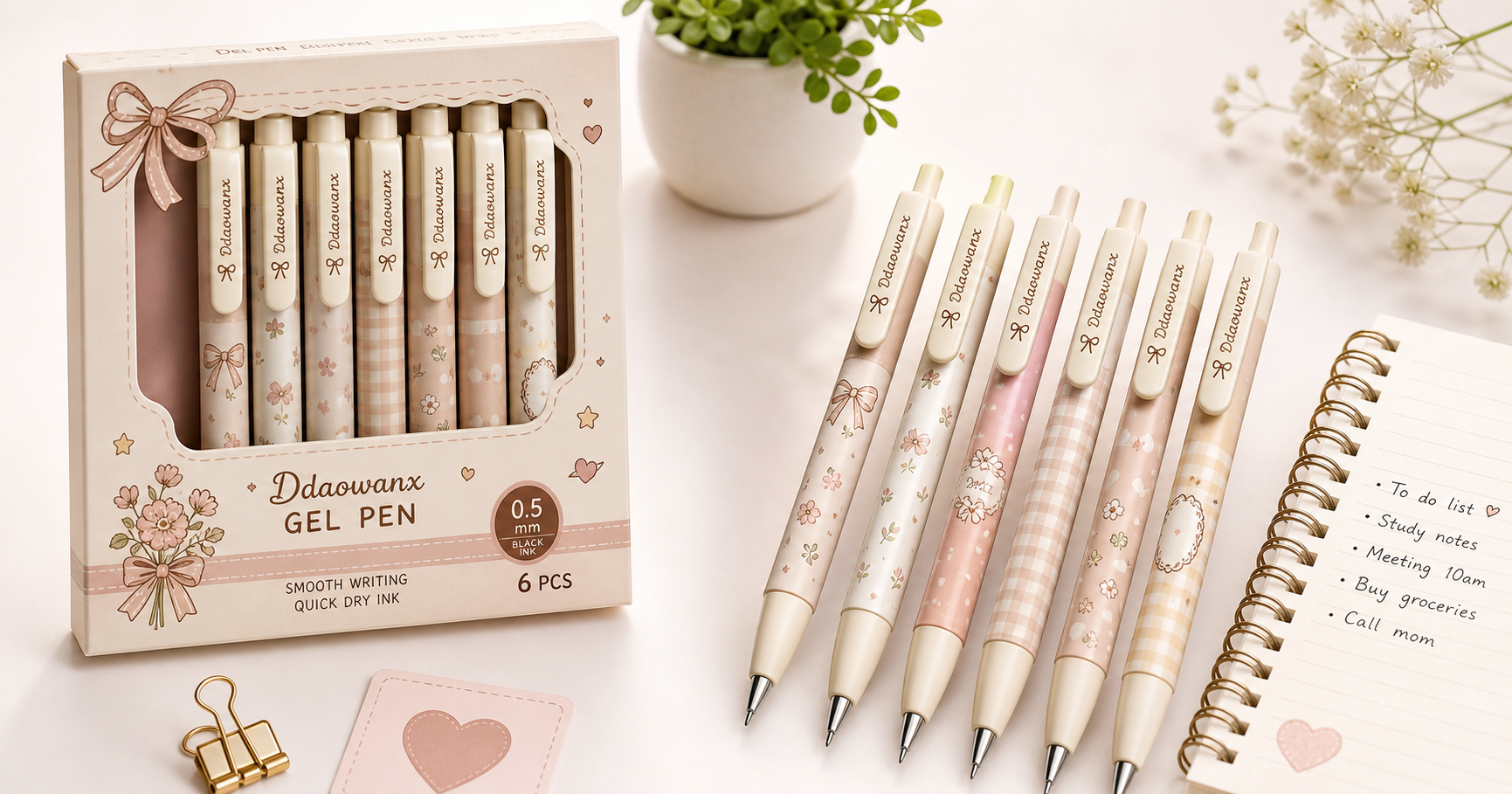 Ddaowanx Gel Pens Review: Quick-Dry 0.5mm Gel Ink with a Cute Aesthetic
