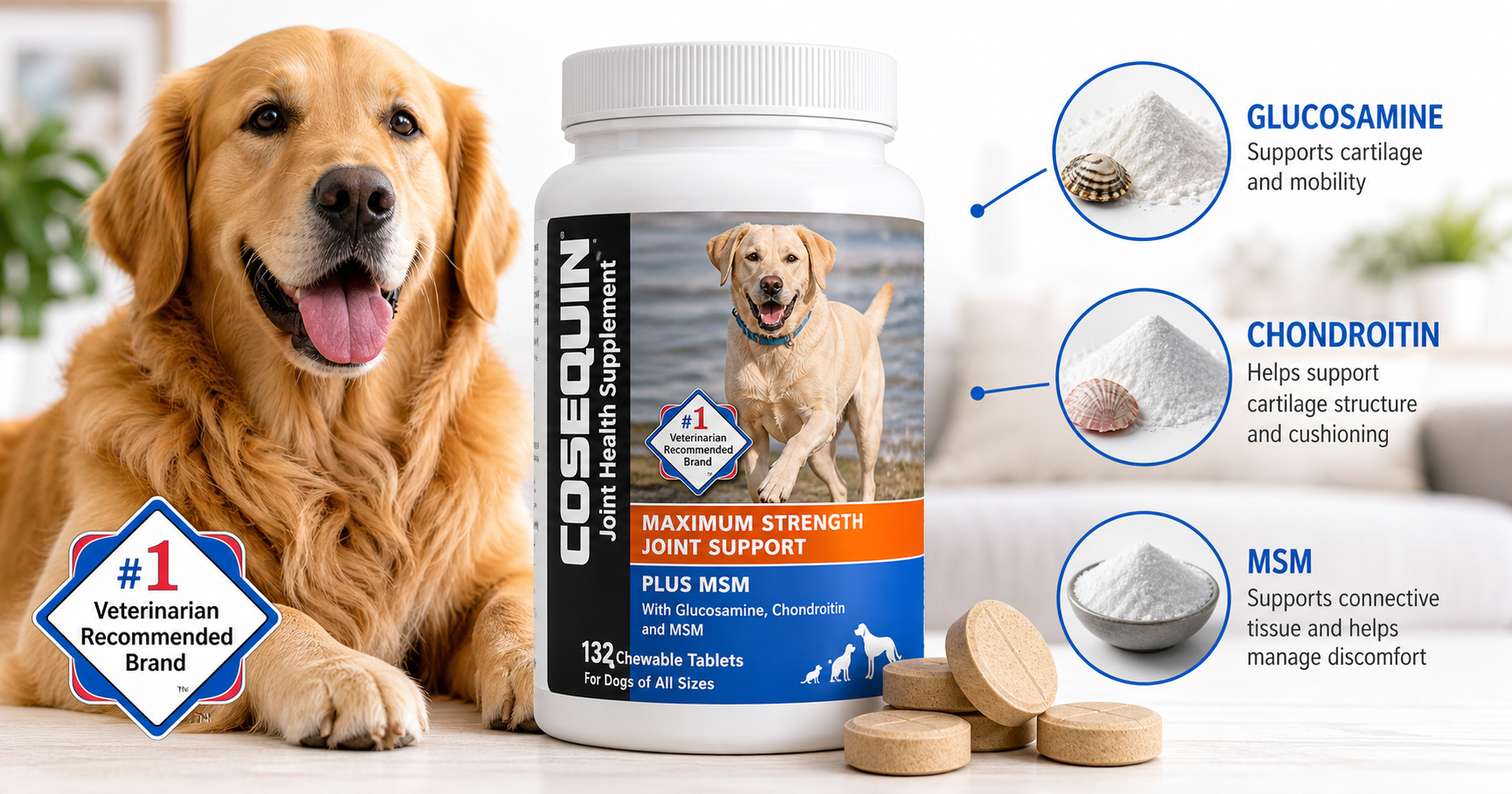 Nutramax Cosequin for Dogs (132 Chewable Tablets) Review: Proven Joint Support for All Breeds and Sizes