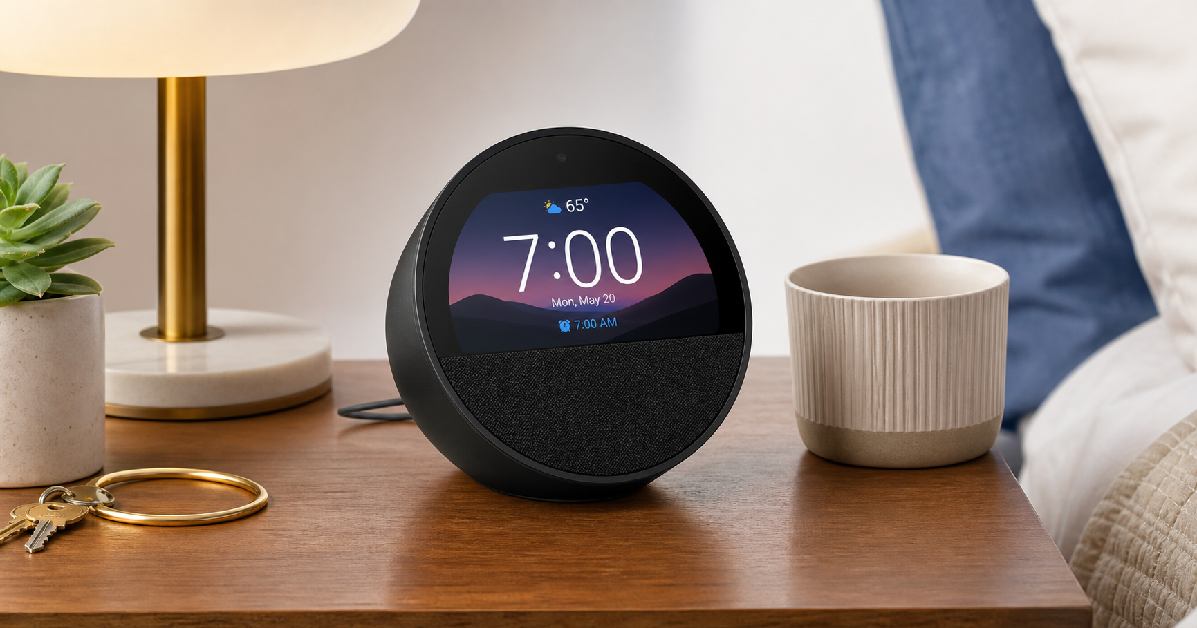 Amazon Echo Spot (Newest Model, Alexa+): A Purpose-Built Smart Alarm Clock for the Modern Nightstand