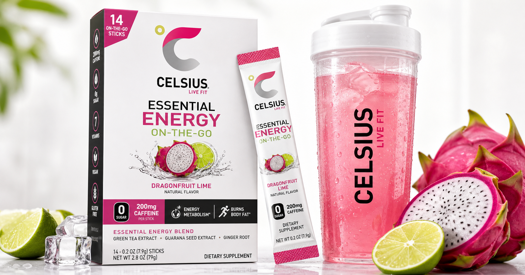 CELSIUS On-The-Go Dragonfruit Lime Powder Sticks Review: Portable Energy with a Tropical Twist