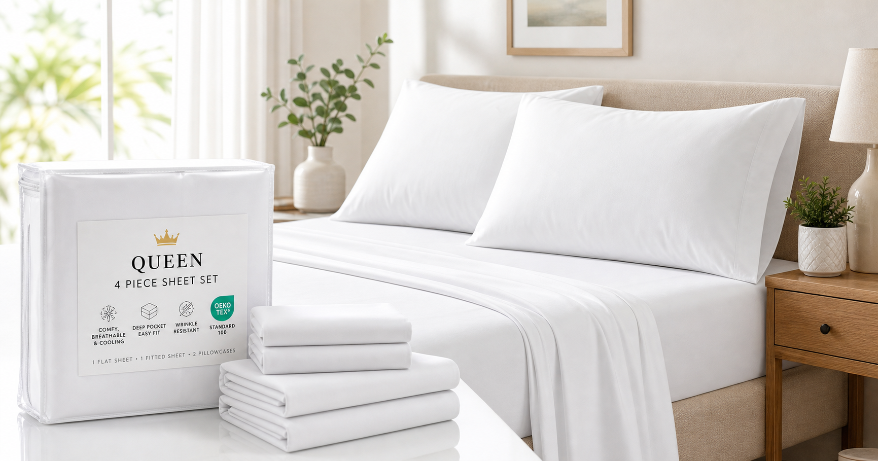 Queen Size 4 Piece Sheet Set Review: Affordable Hotel-Style Comfort with OEKO-TEX Peace of Mind