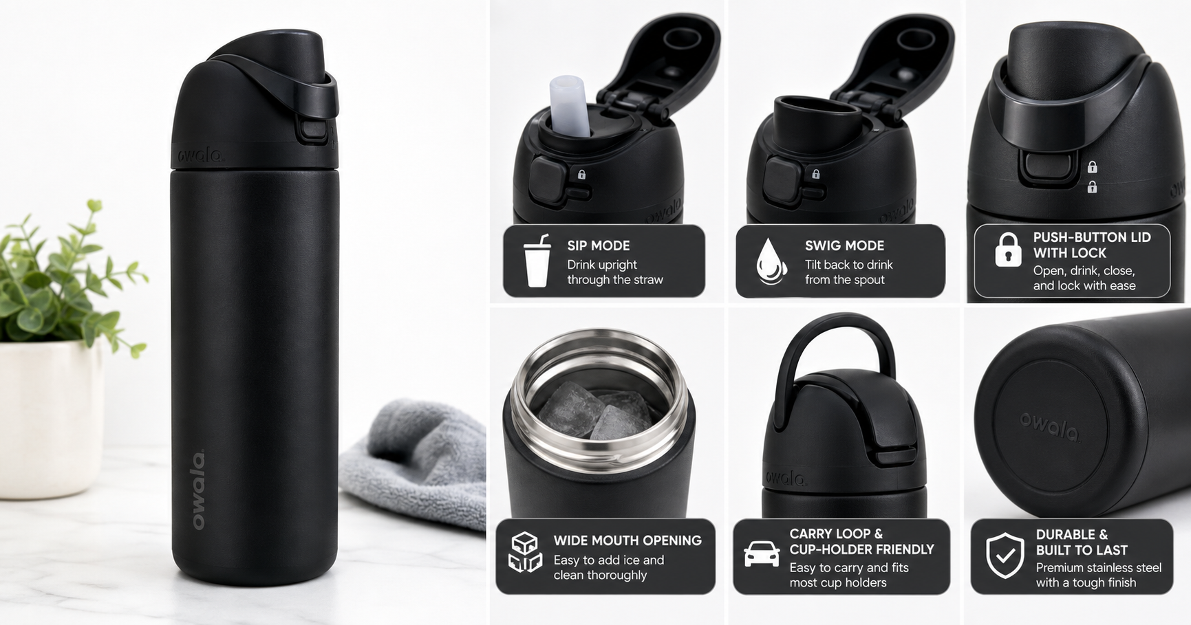 Owala FreeSip 24 oz (Very, Very Dark) Review: A Smarter Take on the Everyday Water Bottle