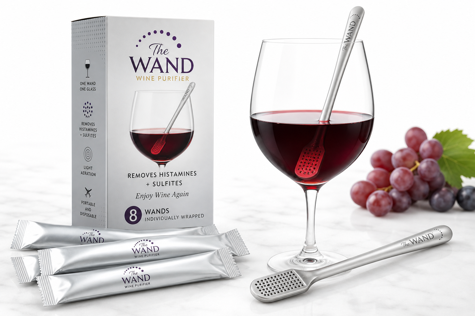 PureWine The Wand Wine Purifier (8-Pack, Silver) Review: Can It Really Help You Enjoy Wine Without the Side Effects?