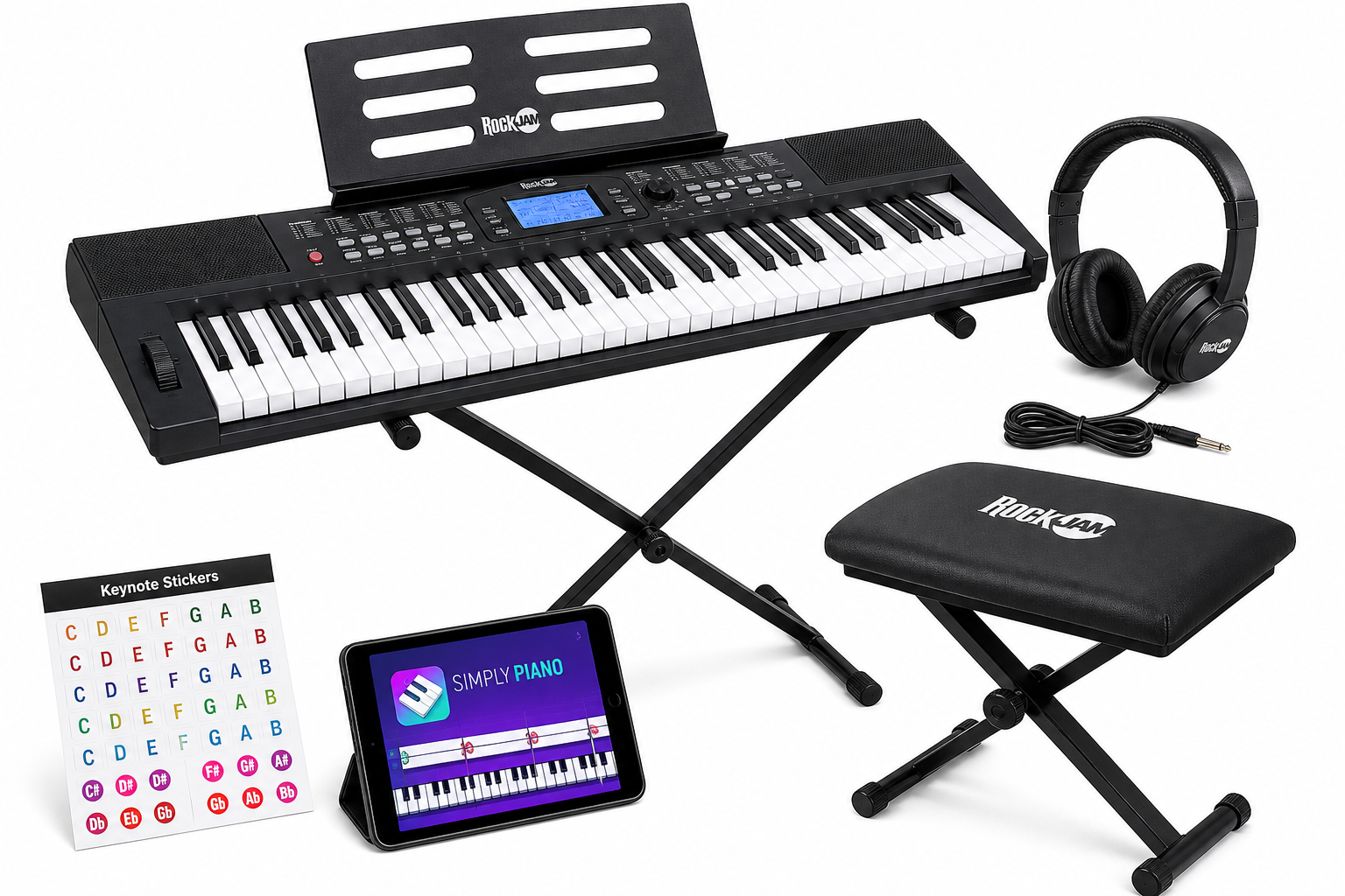 RockJam 61-Key Keyboard Piano Kit with Pitch Bend: A Complete Beginner Bundle Reviewed