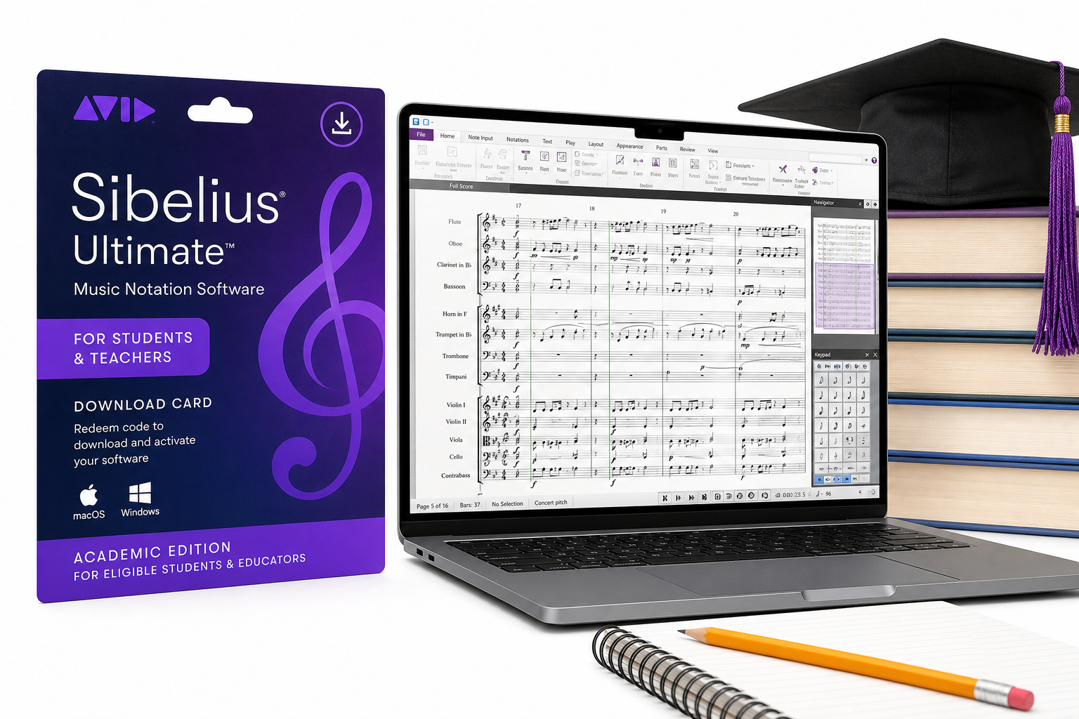 Sibelius Ultimate for Students and Teachers: Academic-Grade Music Notation in a Download Card