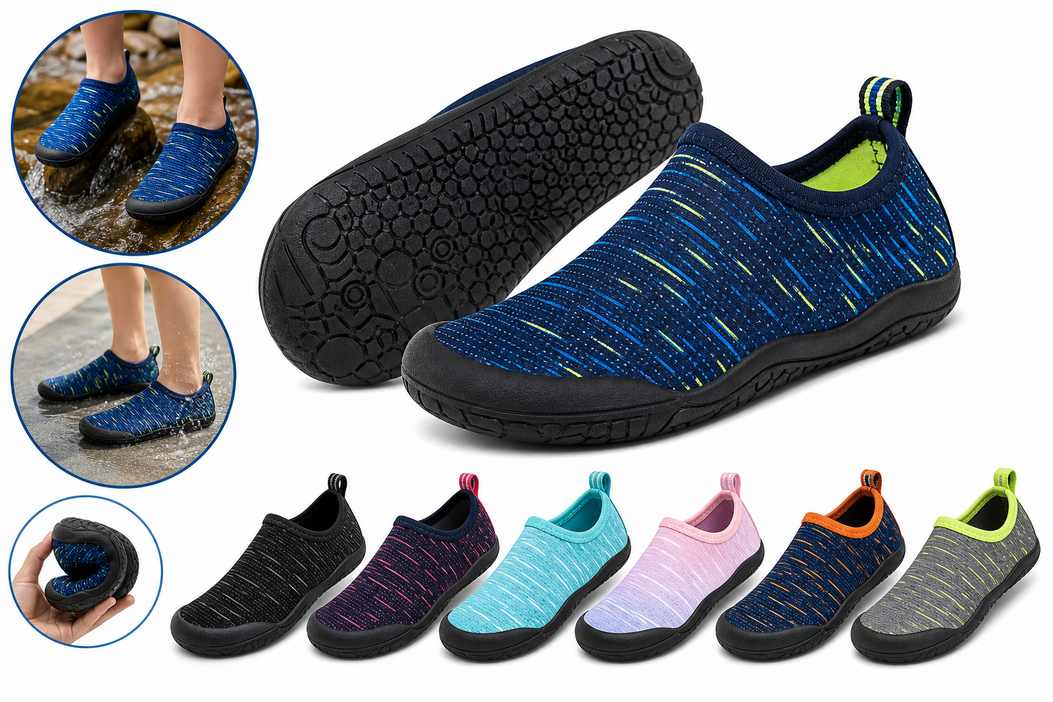 SEEKWAY Barefoot Water Shoes for Kids: Wide-Toe, Quick-Dry Protection for Active Play