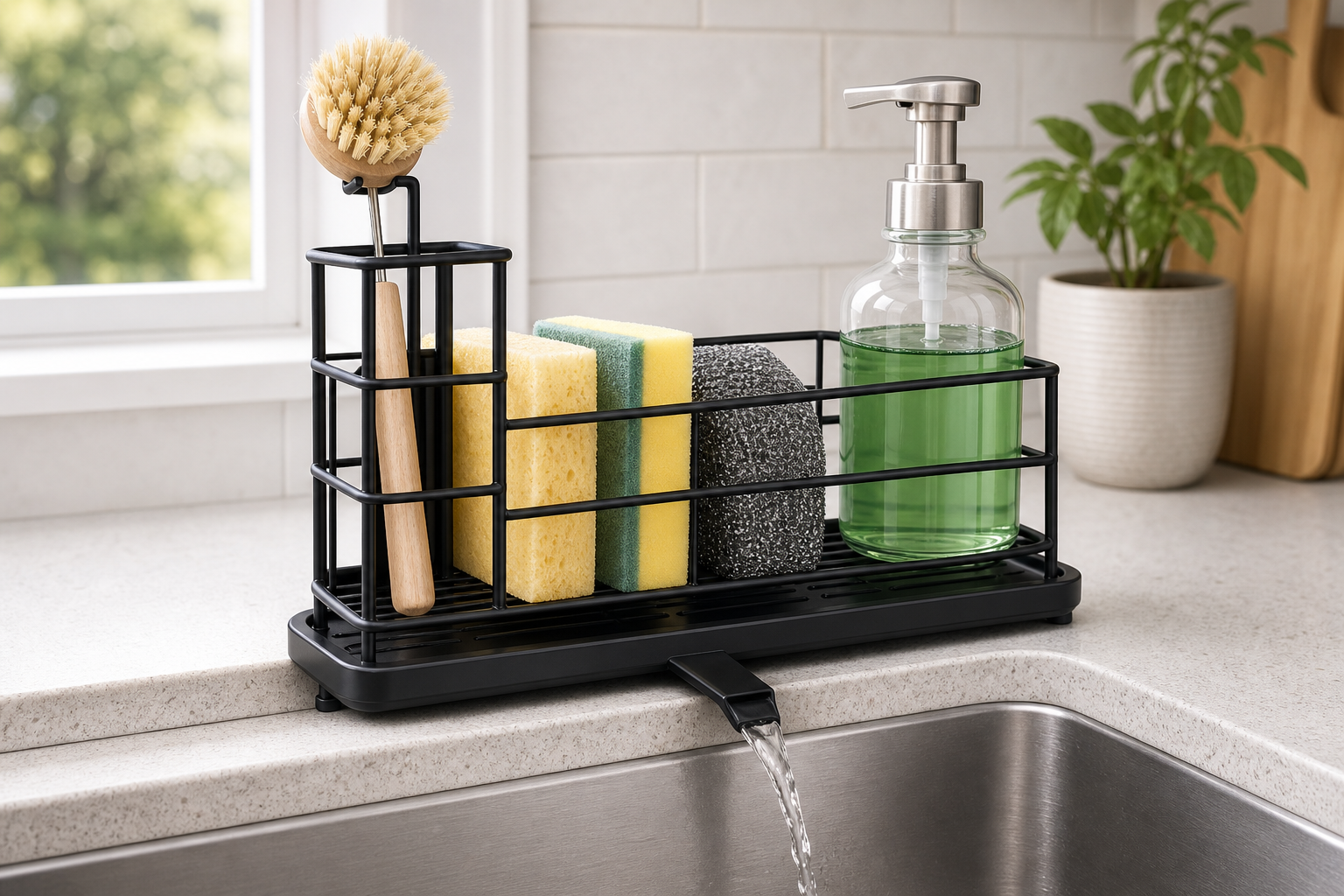 Cisily Sponge Holder for Kitchen Sink Review: A Compact, Rustproof Sink Caddy That Actually Drains Well