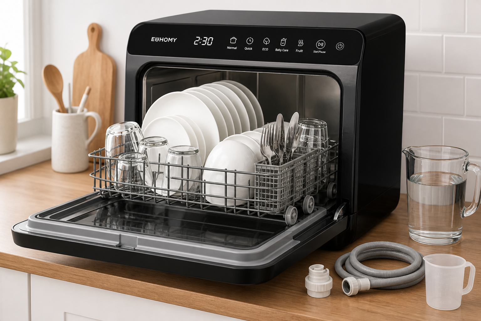 EUHOMY Countertop Dishwasher Review: A Compact, No-Hookup Workhorse for Small Kitchens and RVs