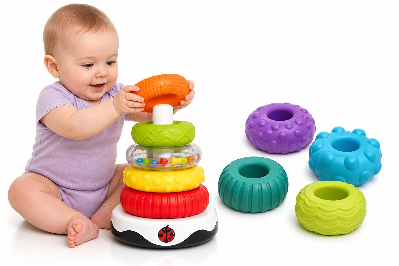 Hands-On Learning with the Sassy Stacks of Circles Stacking Ring STEM Learning Toy