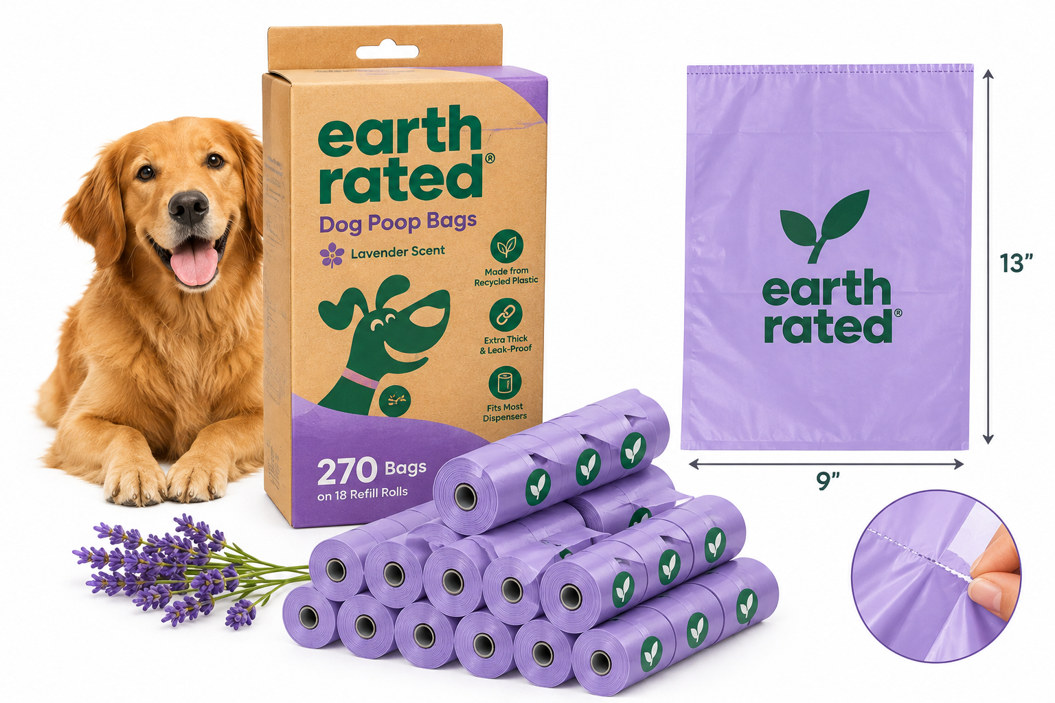 Earth Rated Dog Poop Bags Review: Thick, Leak-Proof Lavender Refill Rolls